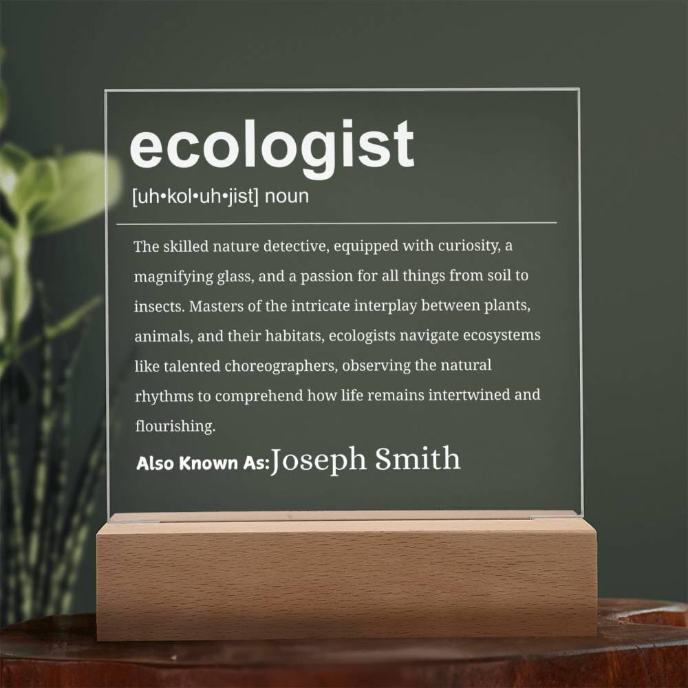 Ecologist Gift Personalized LED Acrylic Plaque – Ecology Graduate Gift – view 9
