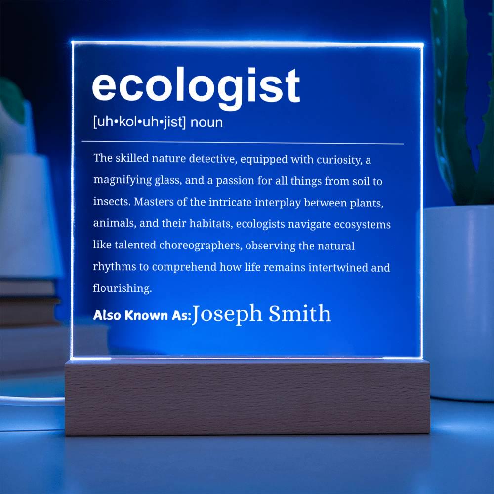 Ecologist Gift Personalized LED Acrylic Plaque – Ecology Graduate Gift – view 3