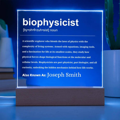 Biophysicist Gift Personalized LED Acrylic Plaque – view 2