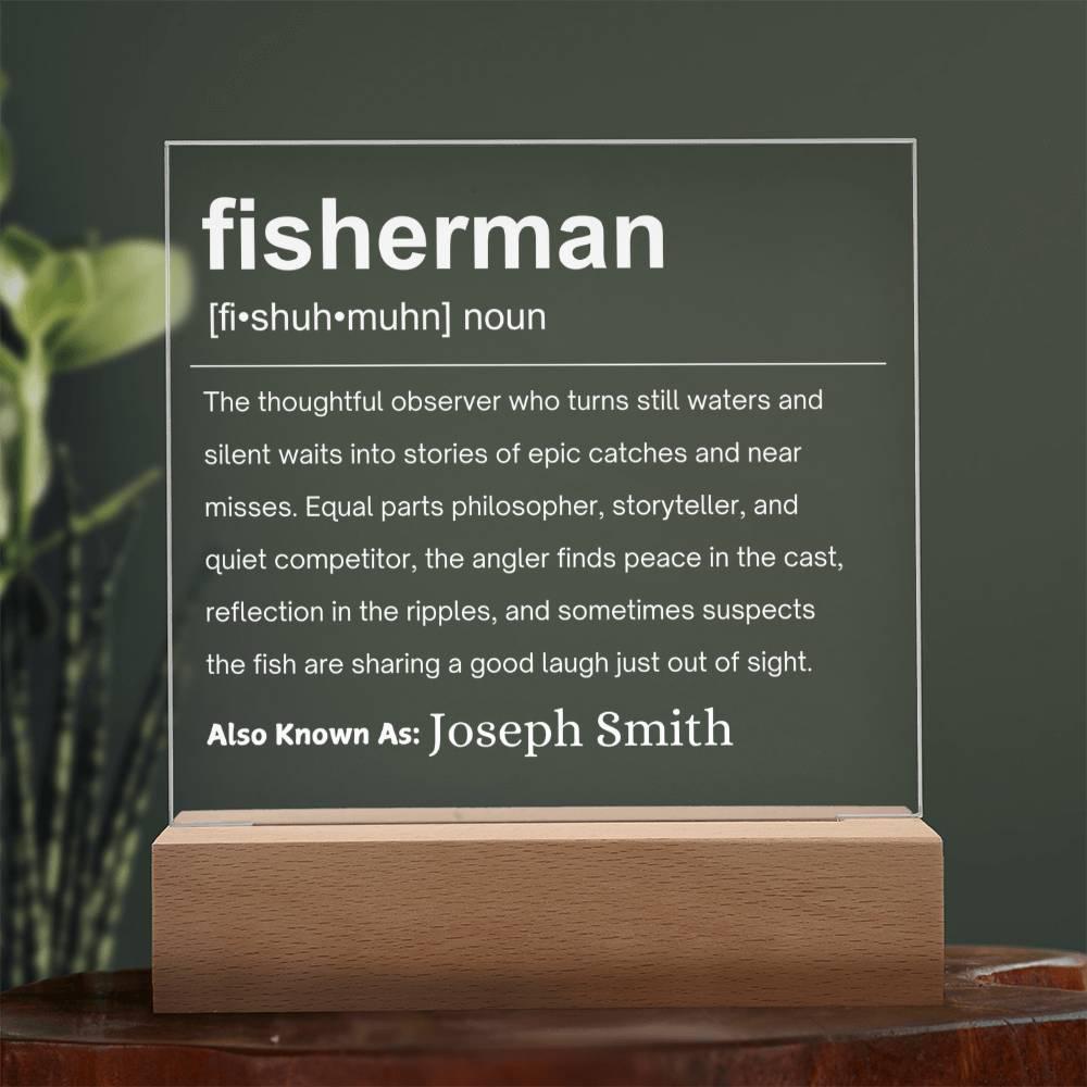 Fisherman Gift Personalized LED Acrylic Plaque – Fishing Gifts – view 7