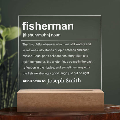 Fisherman Gift Personalized LED Acrylic Plaque – Fishing Gifts – view 7