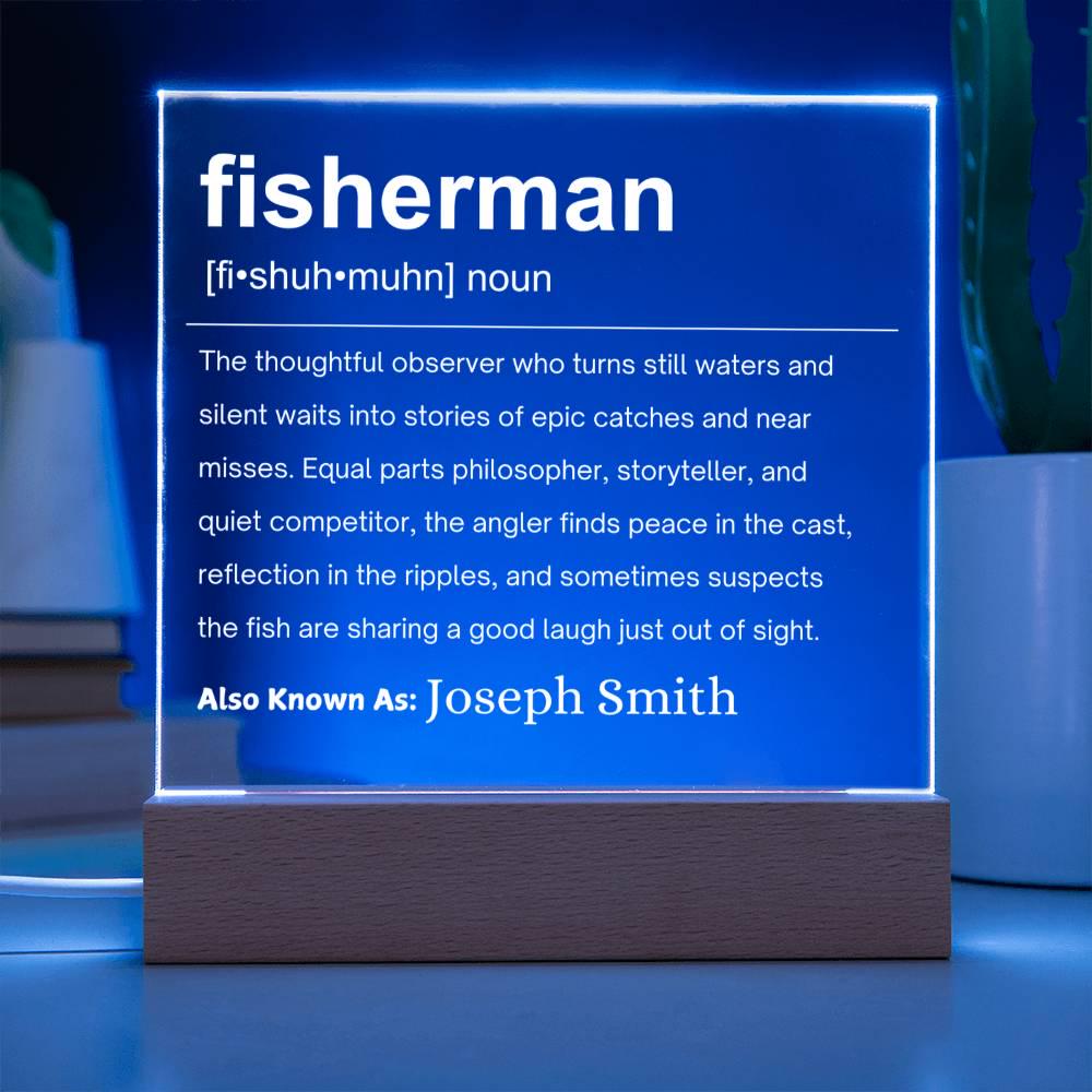 Fisherman Gift Personalized LED Acrylic Plaque – Fishing Gifts – view 2