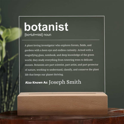 Botanist Definition Gift Personalized LED Acrylic Plaque – view 8