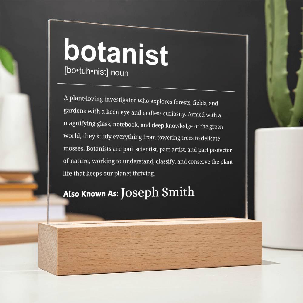 Botanist Definition Gift Personalized LED Acrylic Plaque – view 7