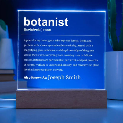 Botanist Definition Gift Personalized LED Acrylic Plaque – view 2