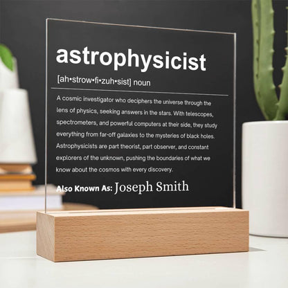 Astrophysicist Gift Personalized LED Acrylic Plaque – view 4