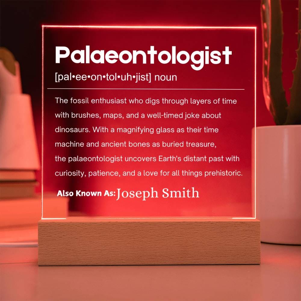 Paleontologist Gift Personalized LED Acrylic Plaque – view 2