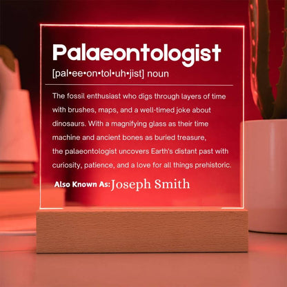 Paleontologist Gift Personalized LED Acrylic Plaque – view 2