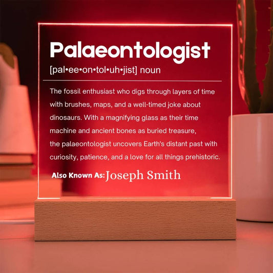 Paleontologist Gift Personalized LED Acrylic Plaque – view 2
