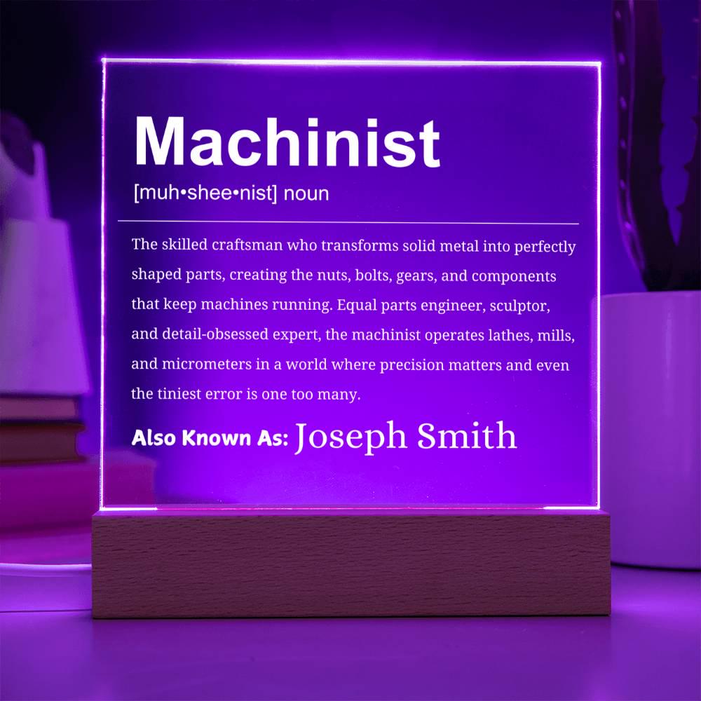Machinist Gift Personalized LED Acrylic Plaque – Machinist Birthday – view 10
