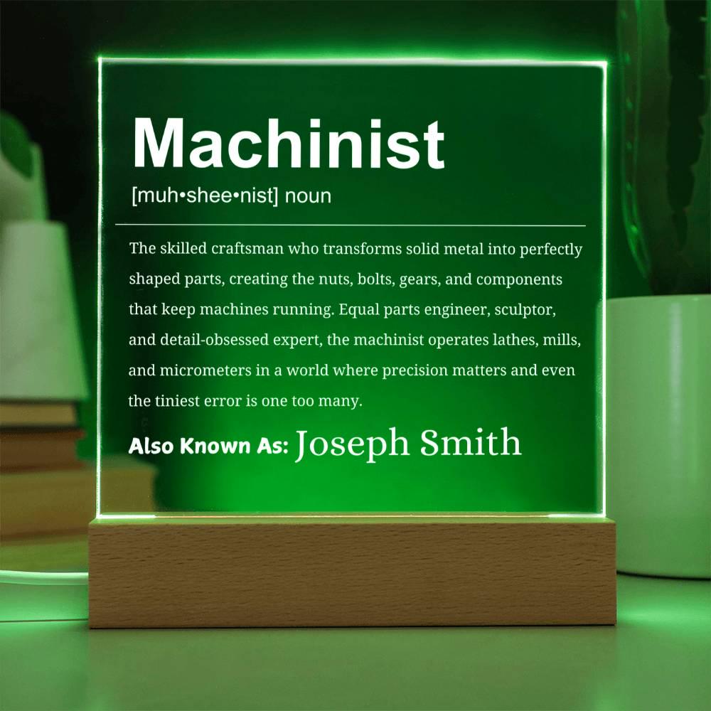 Machinist Gift Personalized LED Acrylic Plaque – Machinist Birthday – view 7