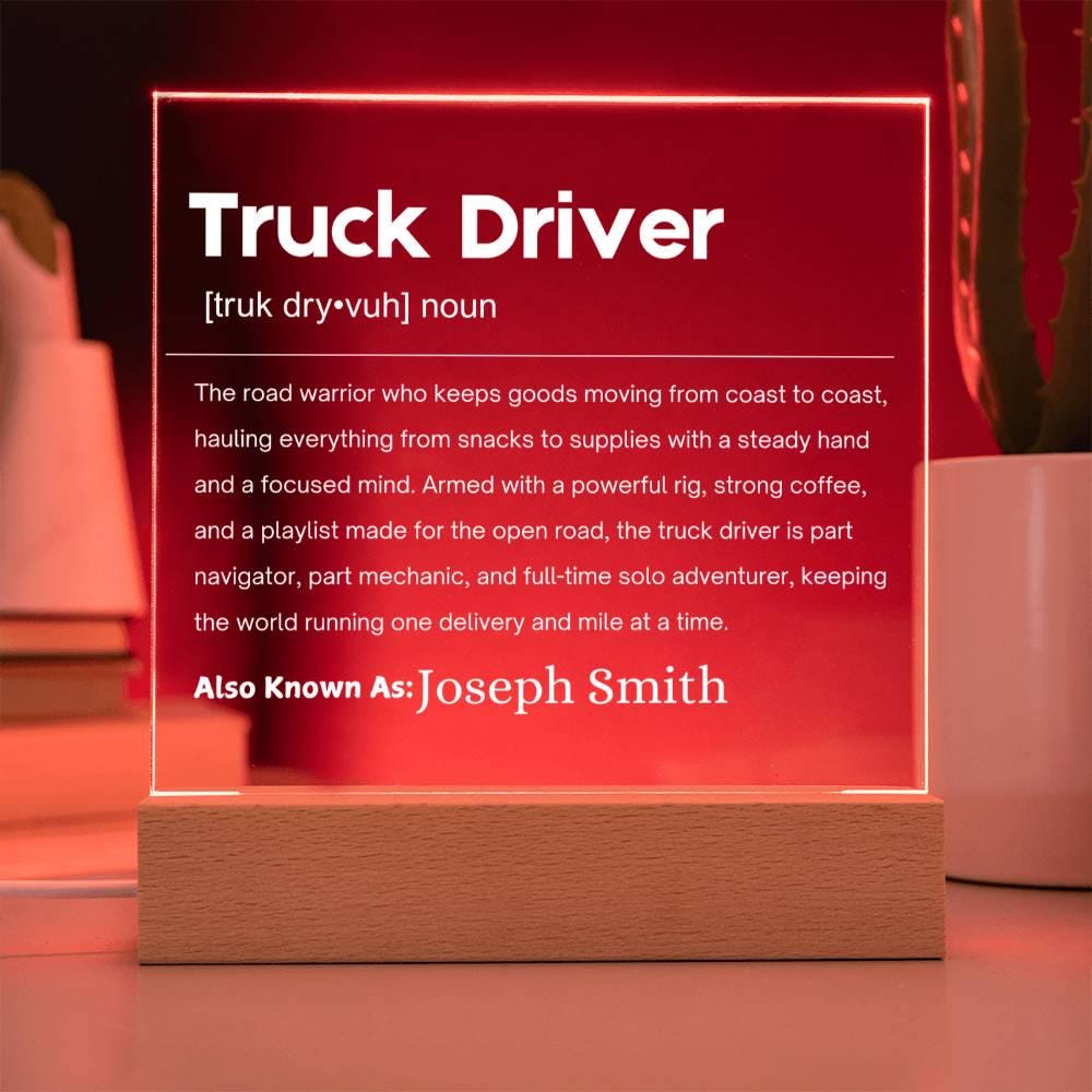 Truck Driver Gift Personalized LED Acrylic Plaque – Trucker Husband – view 9