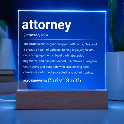 Attorney Gift Personalized LED Plaque – Gift for Law School Graduate – view 3