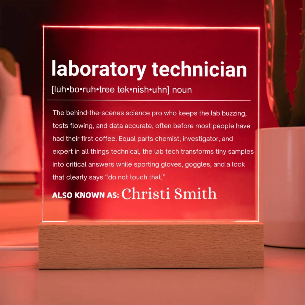 Laboratory Technician Gift Personalized LED Acrylic Plaque – view 8