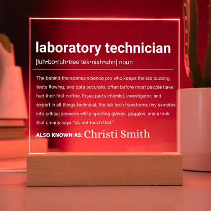 Laboratory Technician Gift Personalized LED Acrylic Plaque – view 8