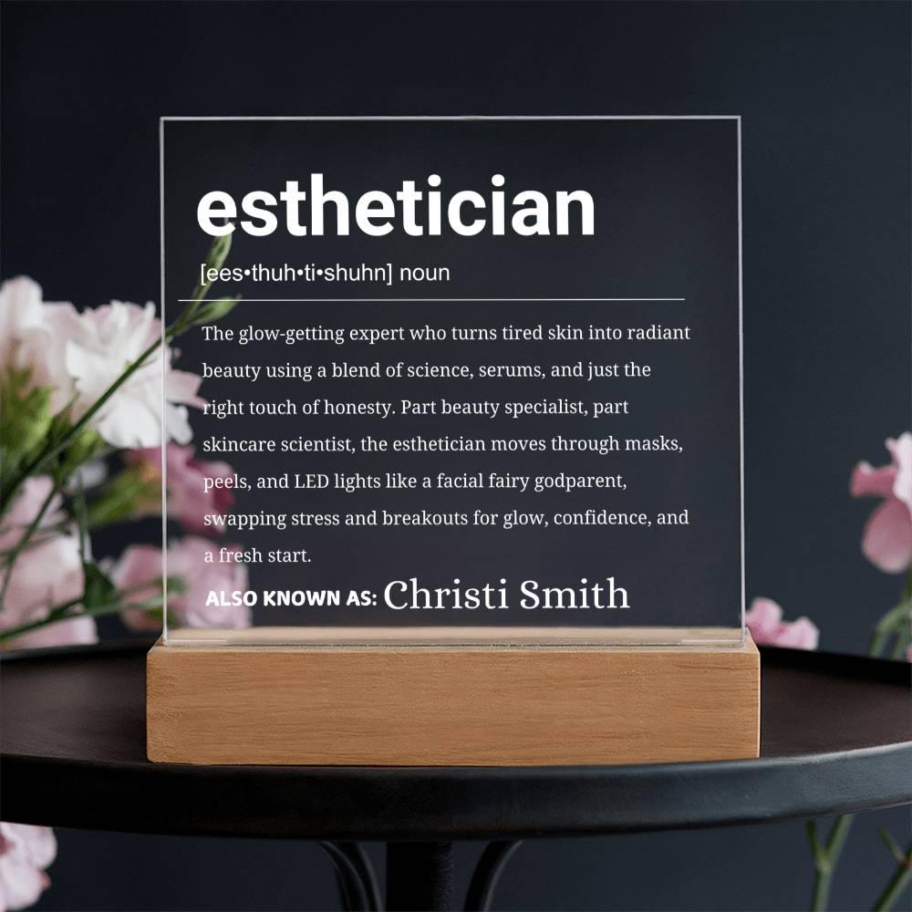 Esthetician Gift Personalized LED Acrylic Plaque – Makeup Artist – view 2