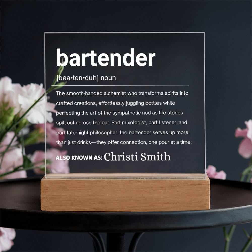 Bartender Definition Personalized LED Acrylic Plaque – view 2