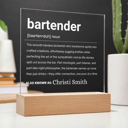Bartender Definition Personalized LED Acrylic Plaque – view 4