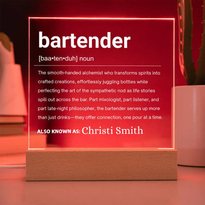 Bartender Definition Personalized LED Acrylic Plaque – view 8