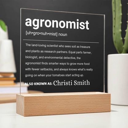 Agronomist Gift Personalized LED Acrylic Plaque – view 4
