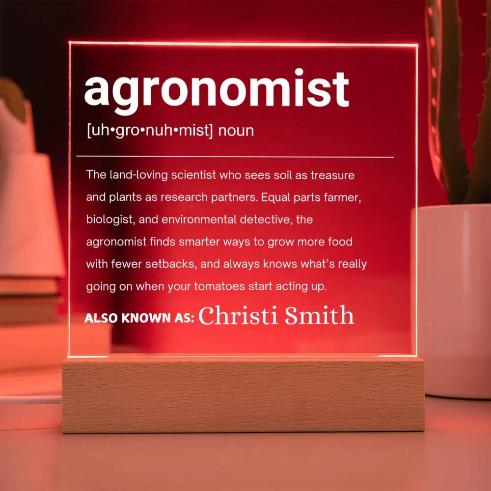 Agronomist Gift Personalized LED Acrylic Plaque – view 9