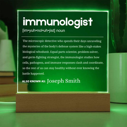 Immunologist Gift Personalized LED Acrylic Plaque – Immunology Gifts – view 9