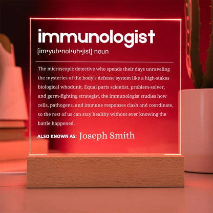 Immunologist Gift Personalized LED Acrylic Plaque – Immunology Gifts – view 8