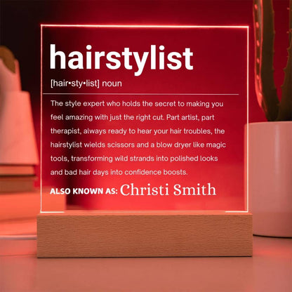 Hairstylist Gift Personalized LED Acrylic Plaque – Salon Owner Gifts – view 10