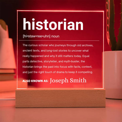 Historian Gift Personalized LED Acrylic Plaque – view 4