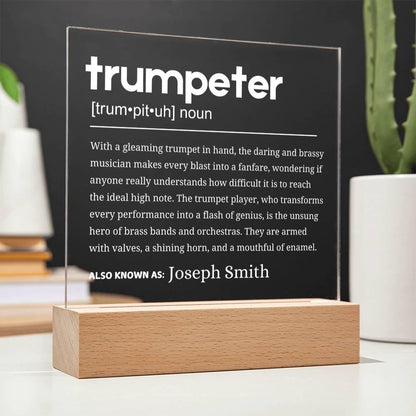 Trumpet Definition Gift Personalized LED Acrylic Plaque – view 9