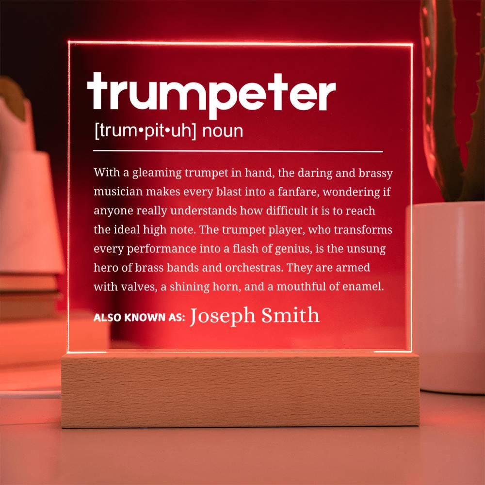 Trumpet Definition Gift Personalized LED Acrylic Plaque – view 8