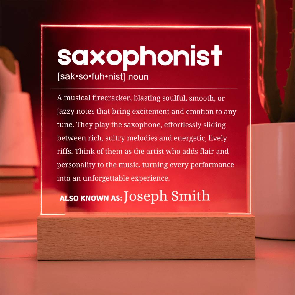 Saxophonists Definition Personalized LED Acrylic Plaque – view 8