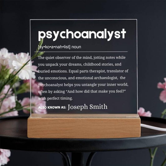 Psychoanalysts Gift Personalized LED Acrylic Plaque – view 2