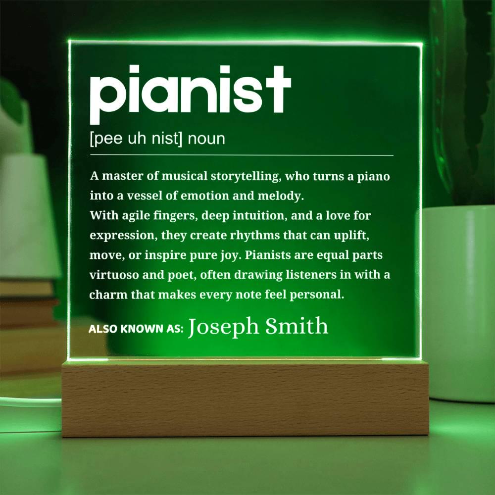 Pianists Definition Personalized LED Acrylic Plaque – Piano Lover – view 6