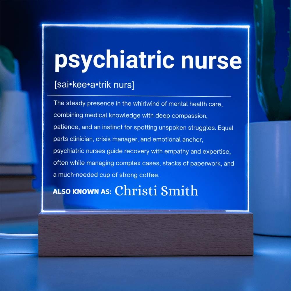 Psychiatric Nurse Gift Personalized LED Acrylic Plaque – view 2