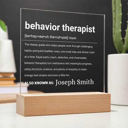 Behavior Therapist Definition Personalized LED Acrylic Plaque – view 9