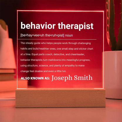 Behavior Therapist Definition Personalized LED Acrylic Plaque – view 7