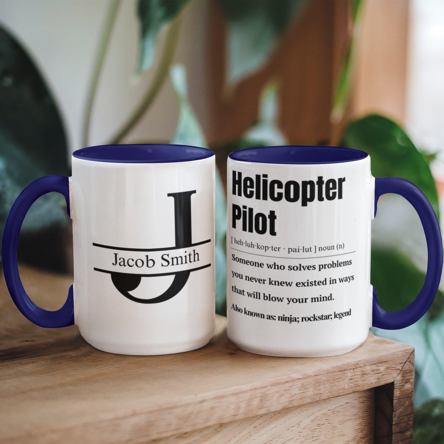 Helicopter Pilot Personalized Mug – Funny Helicopter Pilot Gift Idea – view 2