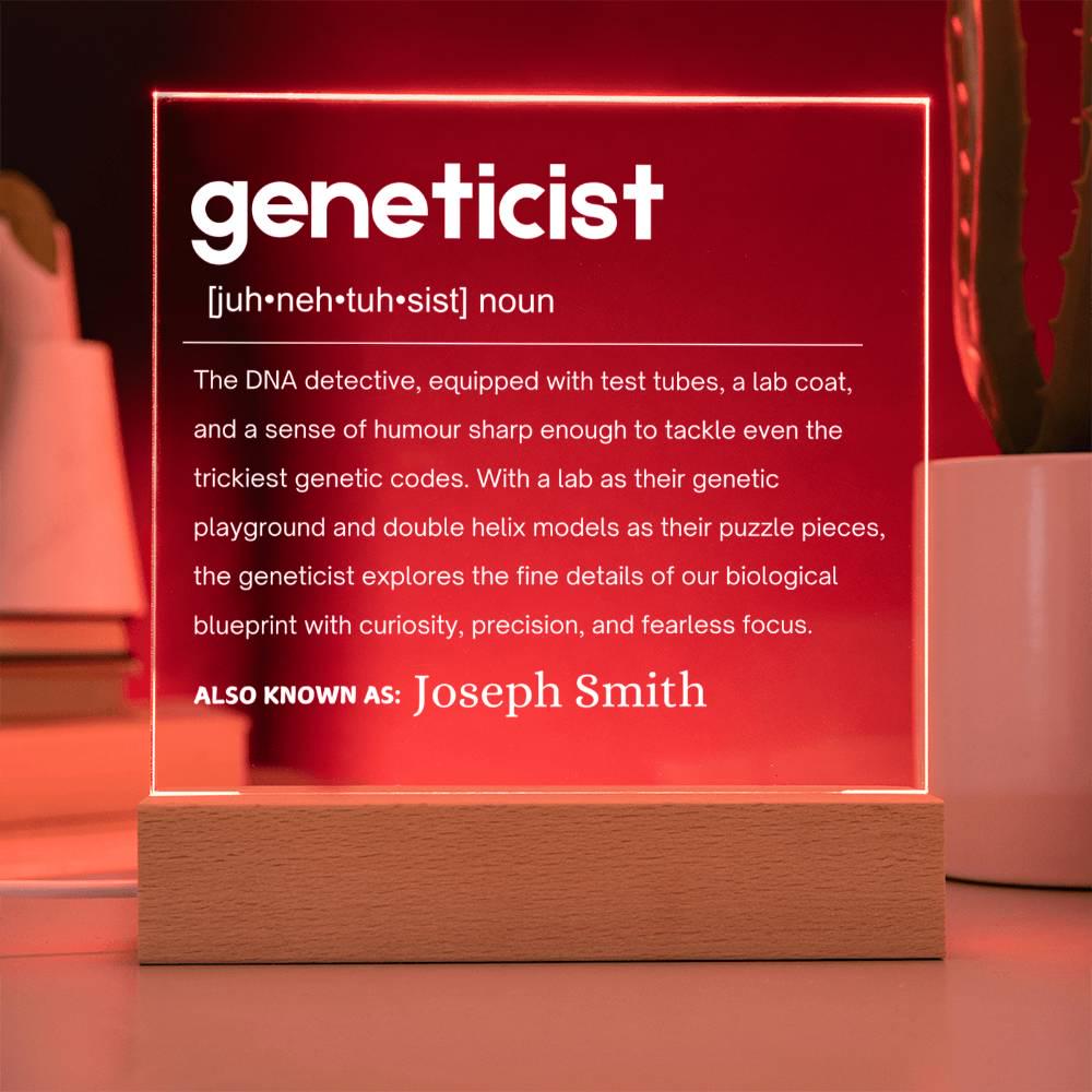 Geneticist Gift Personalized LED Acrylic Plaque – view 9
