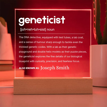 Geneticist Gift Personalized LED Acrylic Plaque – view 9
