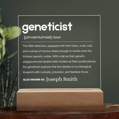 Geneticist Gift Personalized LED Acrylic Plaque – view 4