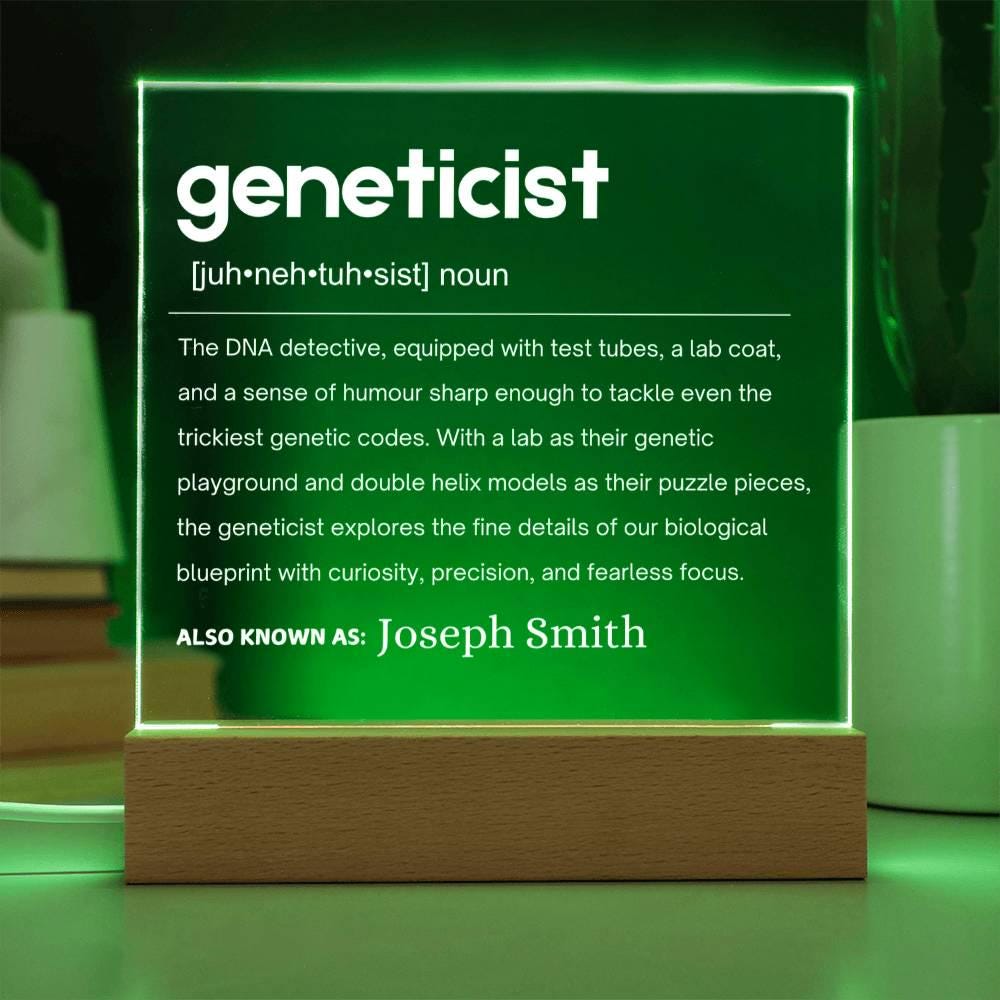 Geneticist Gift Personalized LED Acrylic Plaque – view 7