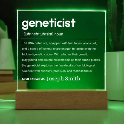 Geneticist Gift Personalized LED Acrylic Plaque – view 7