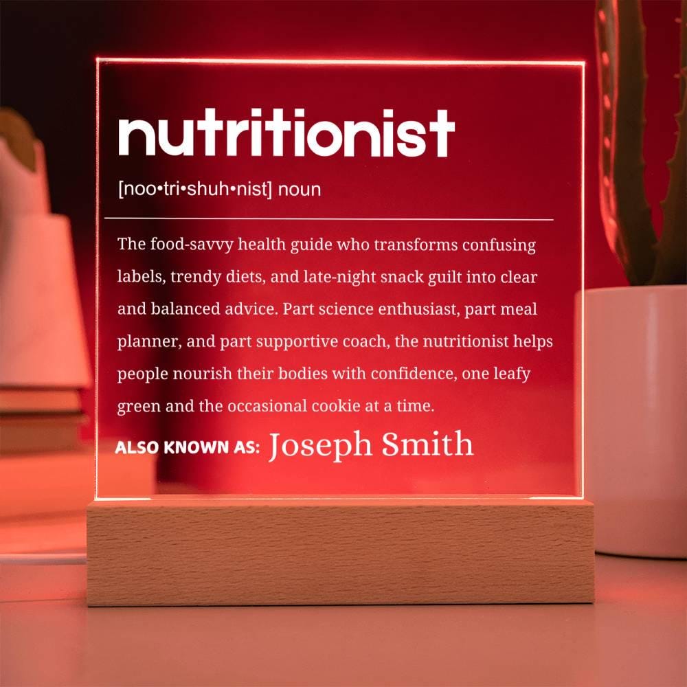 Nutritionist Gift Personalized LED Acrylic Plaque – Gift for Dietitian – view 9