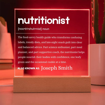 Nutritionist Gift Personalized LED Acrylic Plaque – Gift for Dietitian – view 9