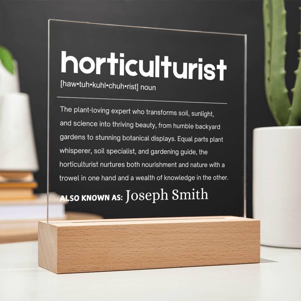 Horticulturist Gift Personalized LED Acrylic Plaque – view 10