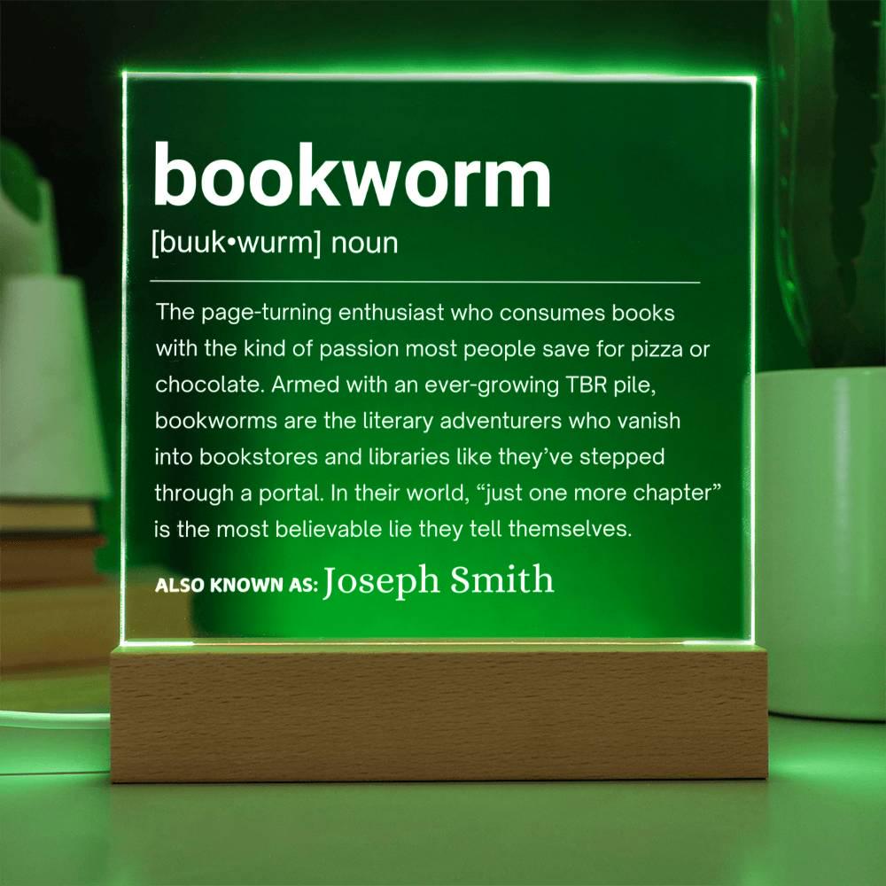 Bookworm Definition Personalized LED Acrylic Plaque – Book Lover Gift – view 8