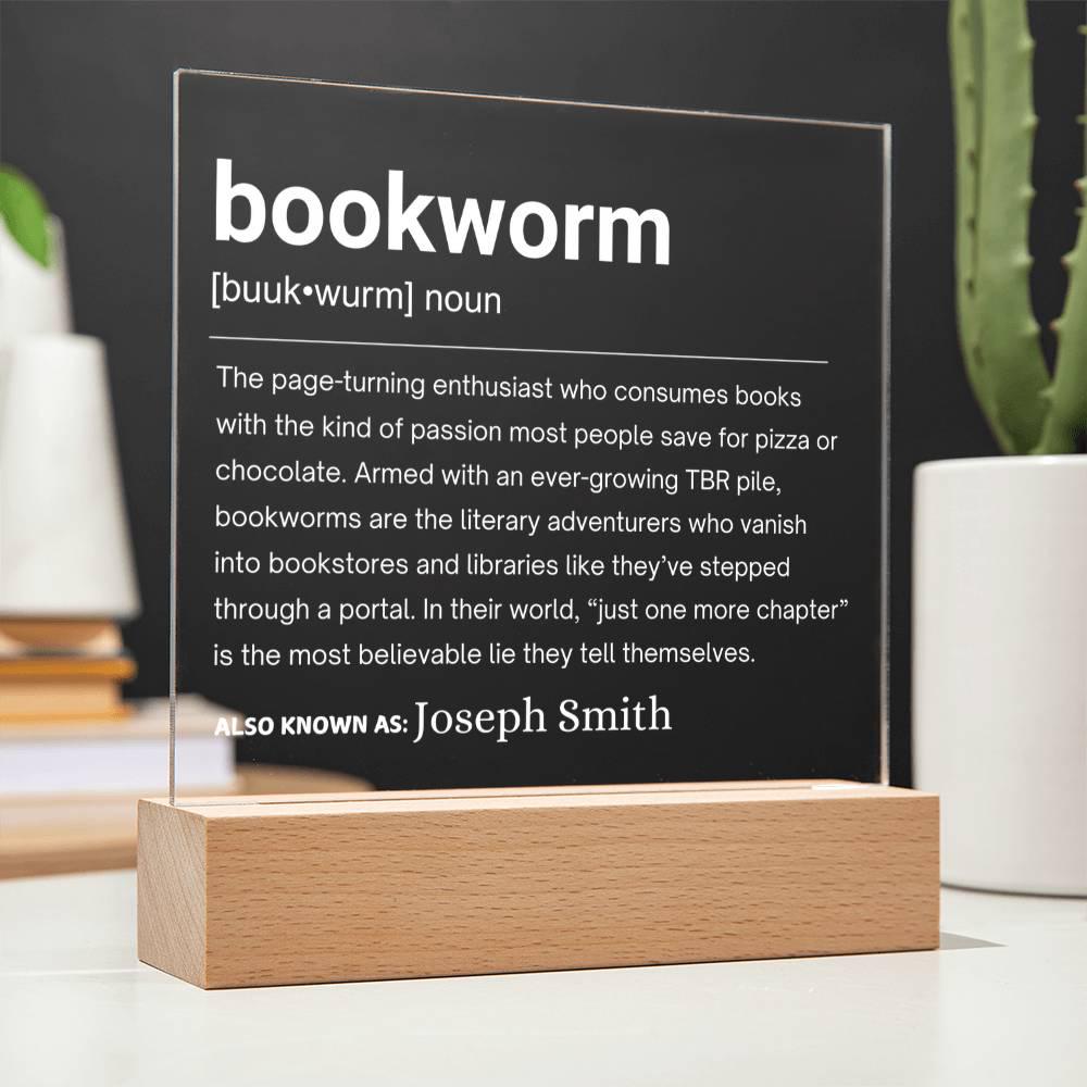 Bookworm Definition Personalized LED Acrylic Plaque – Book Lover Gift – view 5