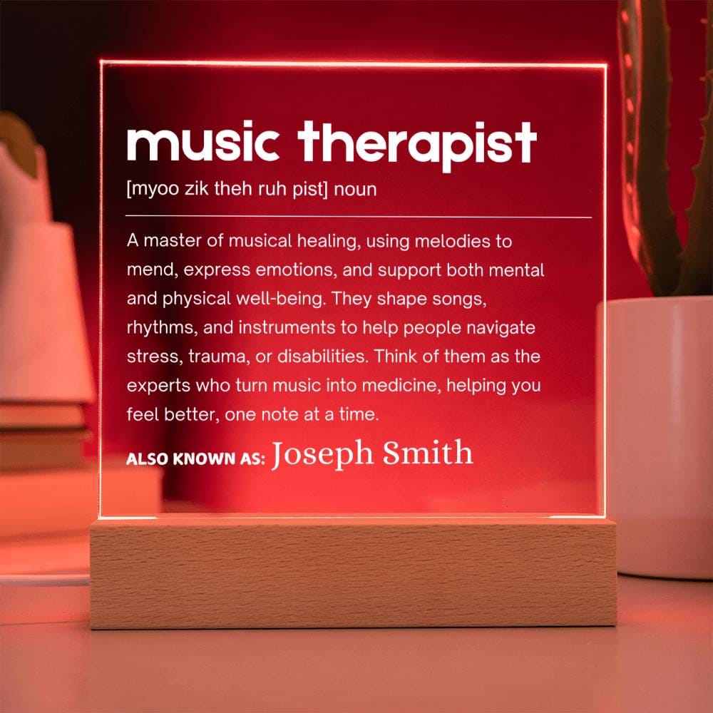 Music Therapist Gift Personalized LED Acrylic Plaque – view 9