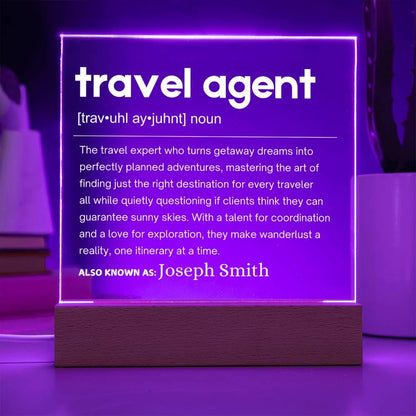 Travel Agent Gift Personalized LED Acrylic Plaque – Travel Agencies – view 10